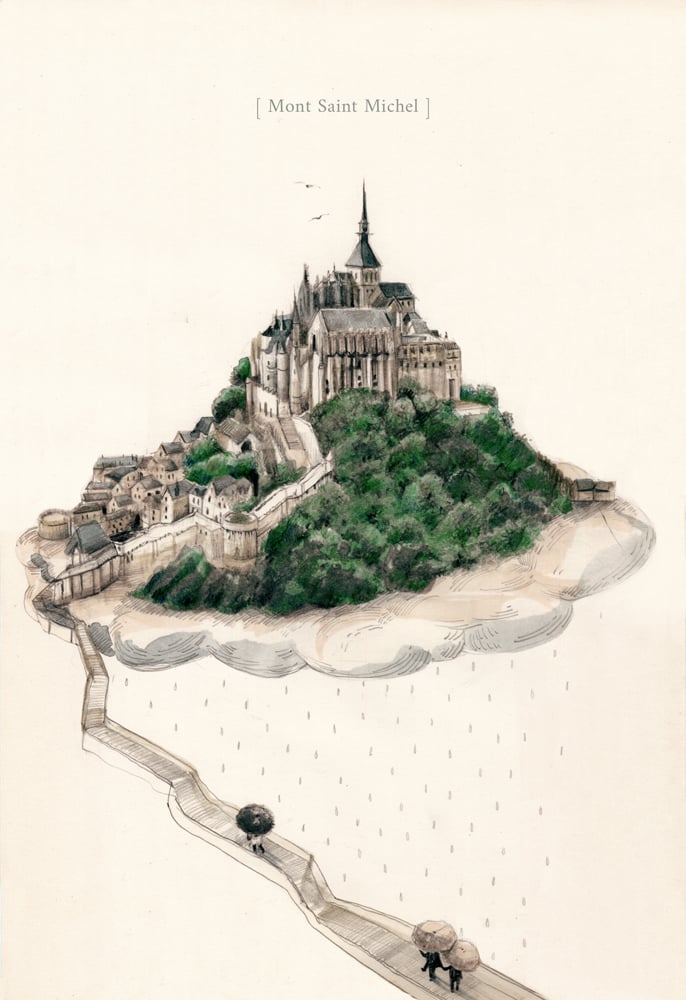 Image of "City and Nature { Mont Saint Michel }*