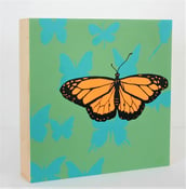 Image of Celadon with Orange Butterfly 10 x 10