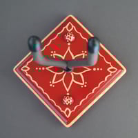 Image 2 of Red & Cream Instrument Wall Hanger for your Ukulele, Violin, Fiddle or Guitar