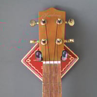 Image 4 of Red & Cream Instrument Wall Hanger for your Ukulele, Violin, Fiddle or Guitar