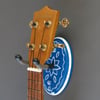 Blue Floral Instrument Display Hanger for your Ukulele, Violin, Fiddle or Guitar