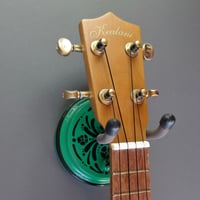 Image 2 of Green Round Deco Instrument Wall Hanger for your Ukulele, Violin, Fiddle or Guitar