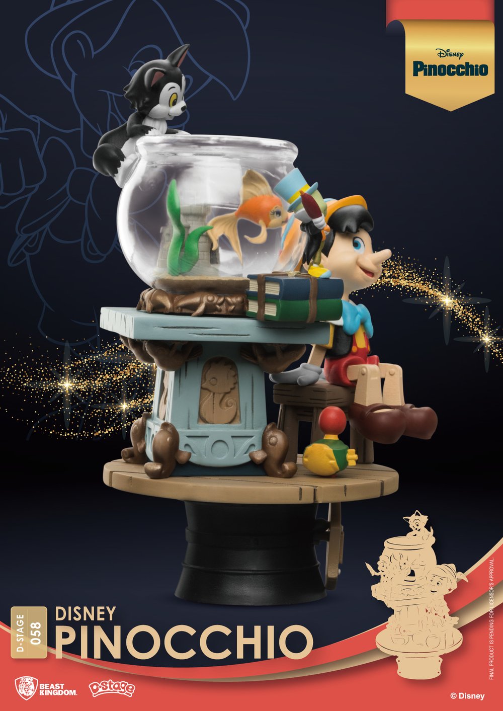 DISNEY CLASSIC ANIMATION SERIES DS-058 PINOCCHIO D-STAGE 6 INCH STATUE (BEAST KINGDOM CO., LTD)