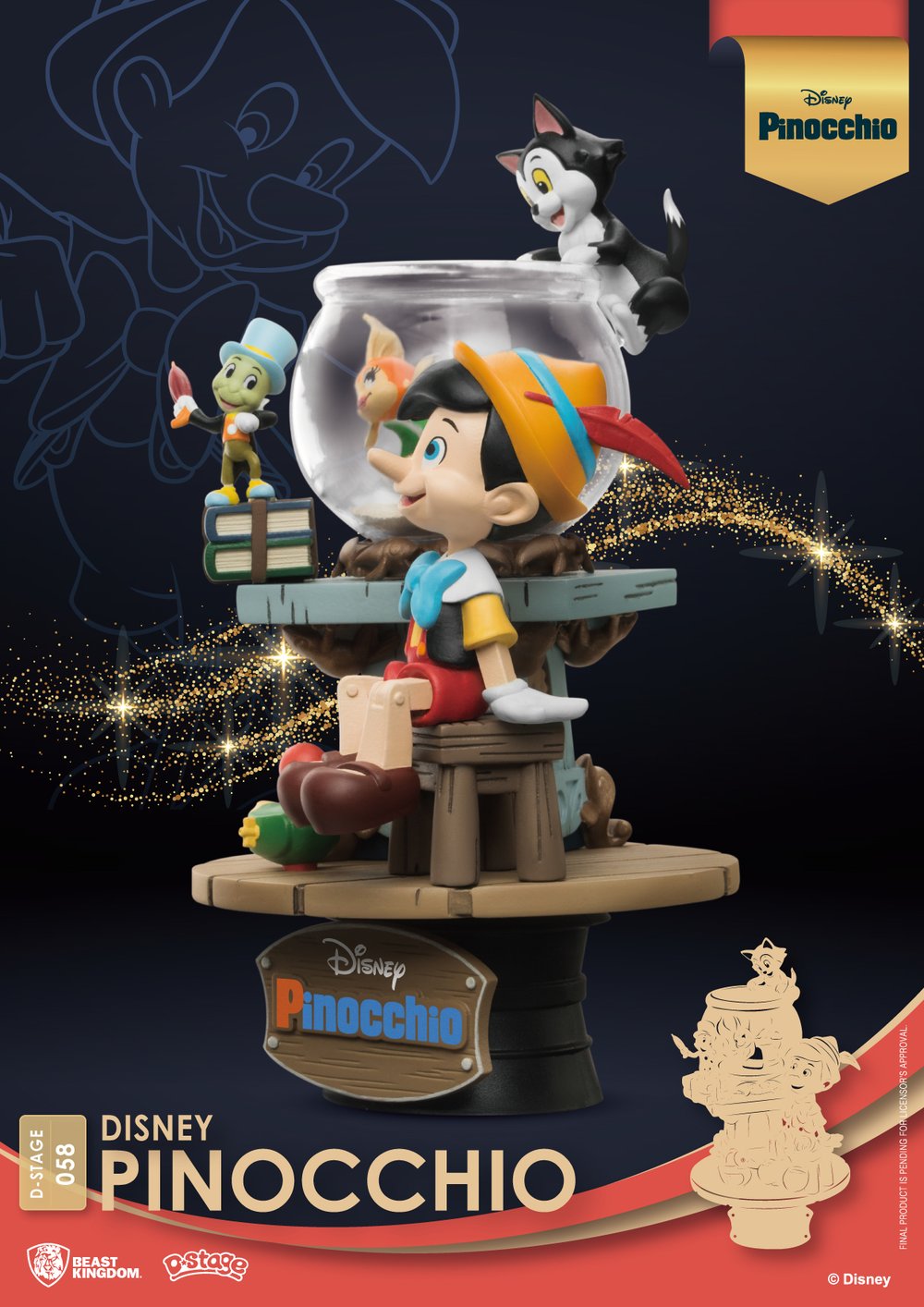 DISNEY CLASSIC ANIMATION SERIES DS-058 PINOCCHIO D-STAGE 6 INCH STATUE (BEAST KINGDOM CO., LTD)