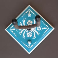 Image 4 of CUSTOM Blue Turquoise Deco Instrument Display Hanger for your Ukulele, Violin or Guitar