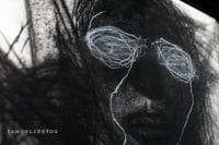 Image 4 of When I Saw My Reflection, I Left My Body 18 x 24" [Original Chracoal Drawing Framed]