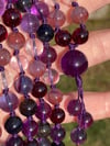 Mixed Purple Gemstone Mala, Amethyst, Purple Garnet, Kunzite, Iolite, Fluorite, Super Seven Amethyst