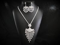 Image 1 of PH089 Pikun Fan pendant earrings necklace set