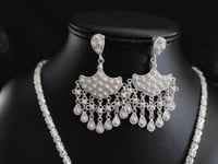 Image 3 of PH089 Pikun Fan pendant earrings necklace set