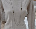 smoky quartz long stranded necklace 