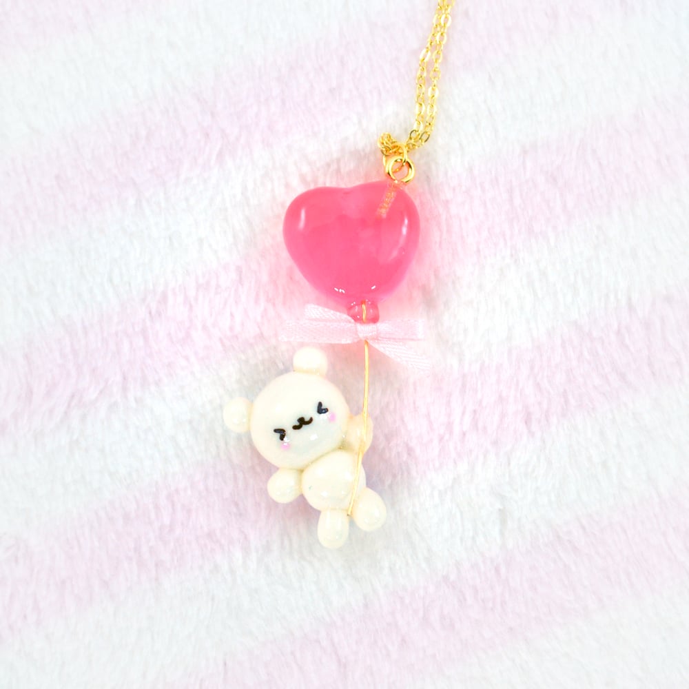 Heart Balloon Bear Necklace