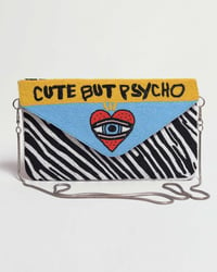 Cute But Psycho Beaded Design Shoulder Handbags 