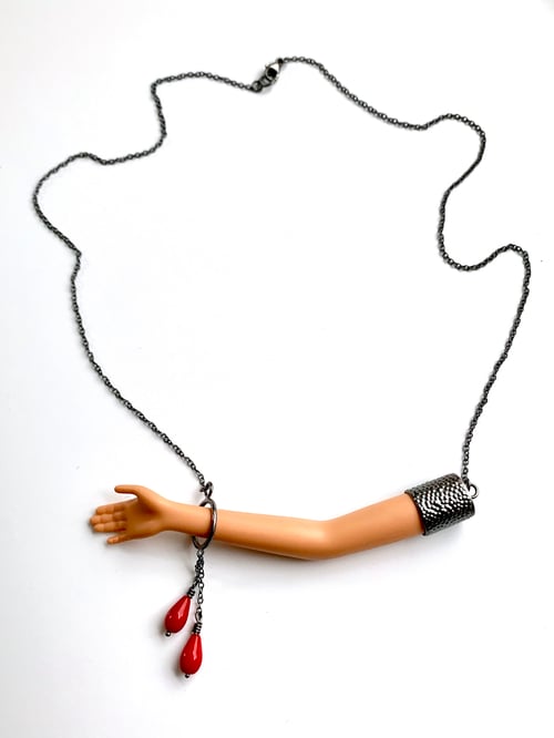 Image of PRE-ORDER FOR BLOOD CORAL ARM NECKLACE - FOR FEBRUARY