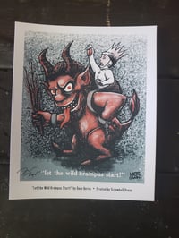 Let the Wild Krampus Start Silkscreen Art Print 
