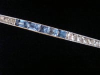 Image 1 of EDWARDIAN FRENCH 18CT YELLOW GOLD PLATINUM CALIBRE CUT SAPPHIRE DIAMOND BROOCH