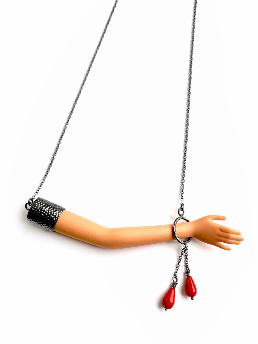 Image of PRE-ORDER FOR BLOOD CORAL ARM NECKLACE - FOR FEBRUARY
