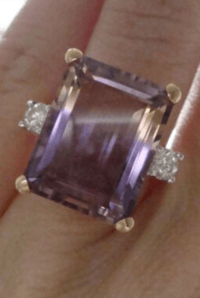 Image 2 of LARGE 18CT YELLOW GOLD AMETRINE 13.91CT AND DIAMOND 0.41CT RING
