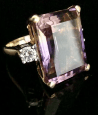 Image 1 of LARGE 18CT YELLOW GOLD AMETRINE 13.91CT AND DIAMOND 0.41CT RING