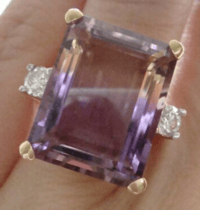 Image 4 of LARGE 18CT YELLOW GOLD AMETRINE 13.91CT AND DIAMOND 0.41CT RING