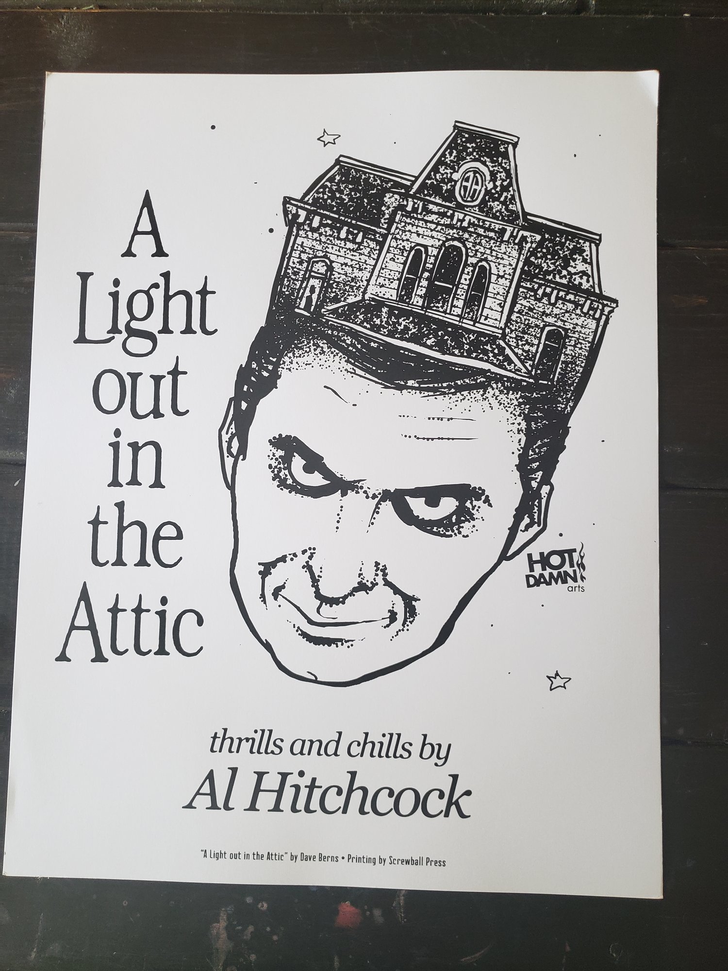 There's a Light Out in the Attic Silkscreen Art Print