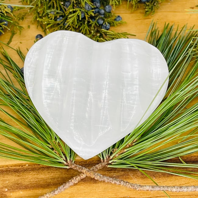 Groovy Selenite Heart 