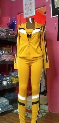 Image 1 of HOODED 3 PIECE JOGGER SET MUSTARD 