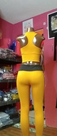 Image 4 of HOODED 3 PIECE JOGGER SET MUSTARD 