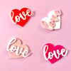 Acrylic Love heart charm toppers