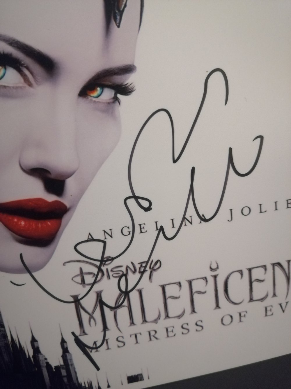Leslie Manville Signed Maleficent 10x8