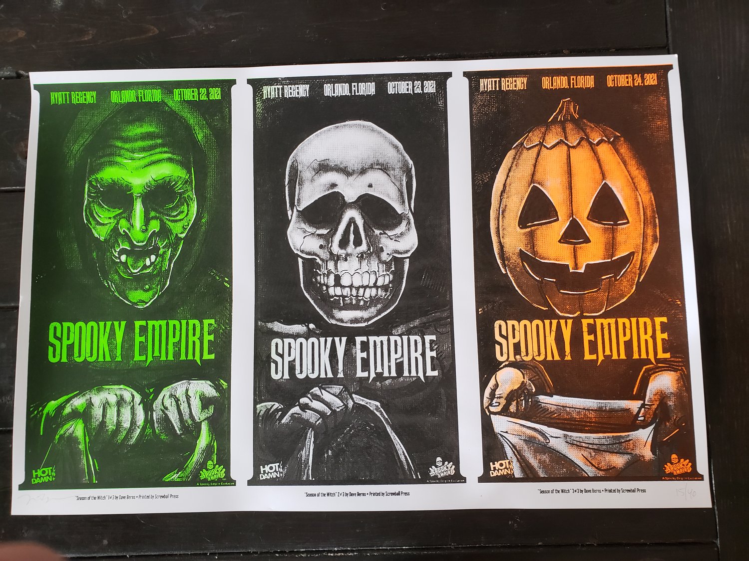 Season of the Witch Silkscreen Event Poster Uncut triptych