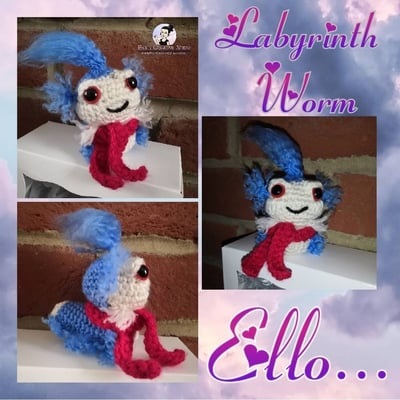 Image of Labyrinth Worm "Ello..." Crochet ornament 