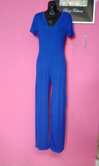 Image 1 of ROYAL BLUE SHORT SLEEVE OVER SIZE. LEG JUMPSUIT 