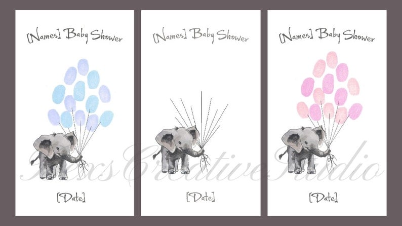 Image of Personalised Baby Shower Fingerprint Keepsake Guest Book