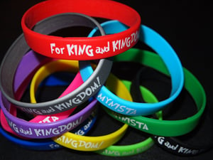 Image of "For King And Kingdom/MYNISTA" [10 Pack/color Silicone Wristbands]