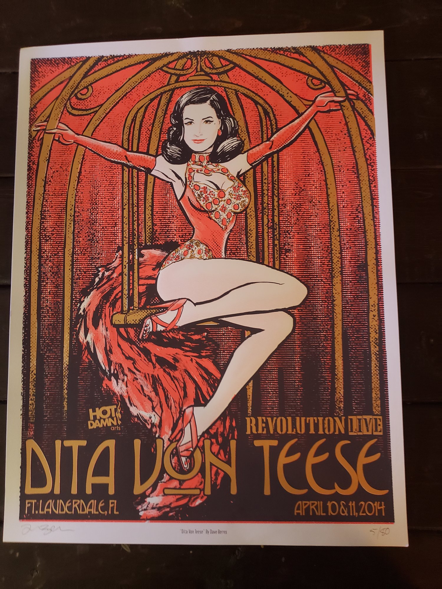 Dita Von Teese Gig Poster 2014 Fort Lauderdale 