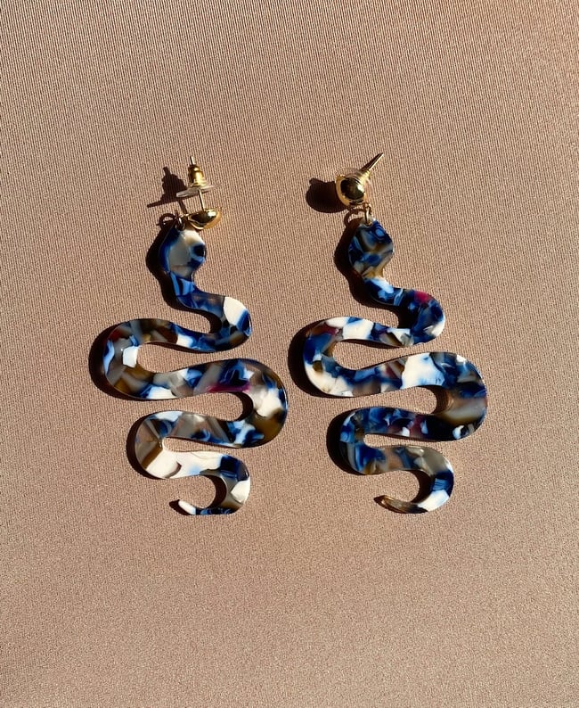 Eden Earrings in Blue