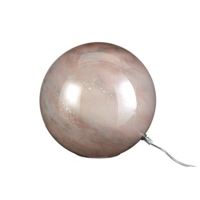 Image of Lampada da tavolo rotonda in vetro rosa