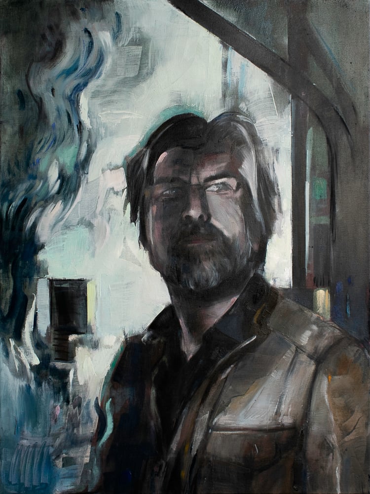 Image of Painting / maleri / "The distance between us V – Karl Ove" / 60x80 cm    