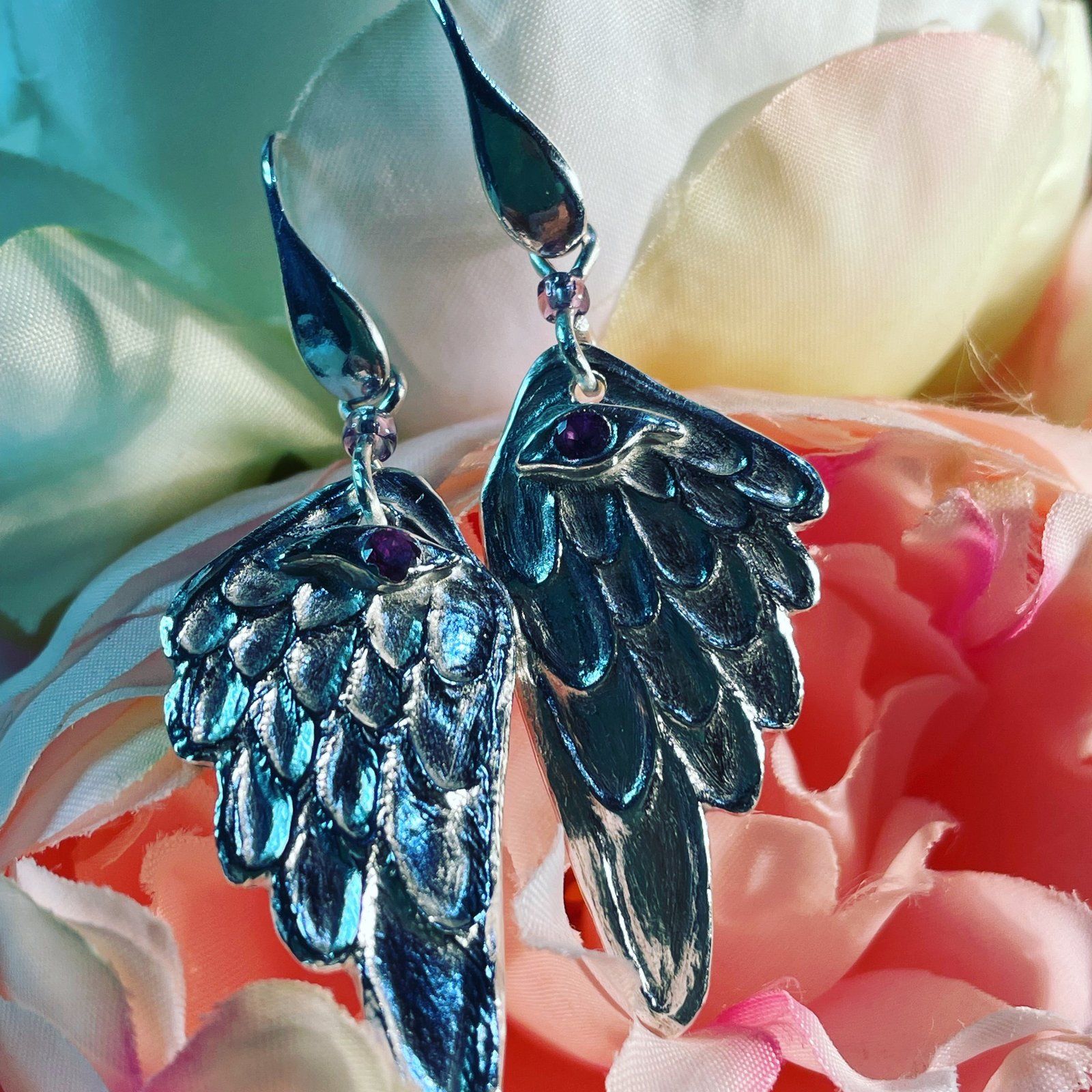 Colourful and unique modern art jewellery handmade in Melbourne Australia   Art earrings designed to shine and sparkle