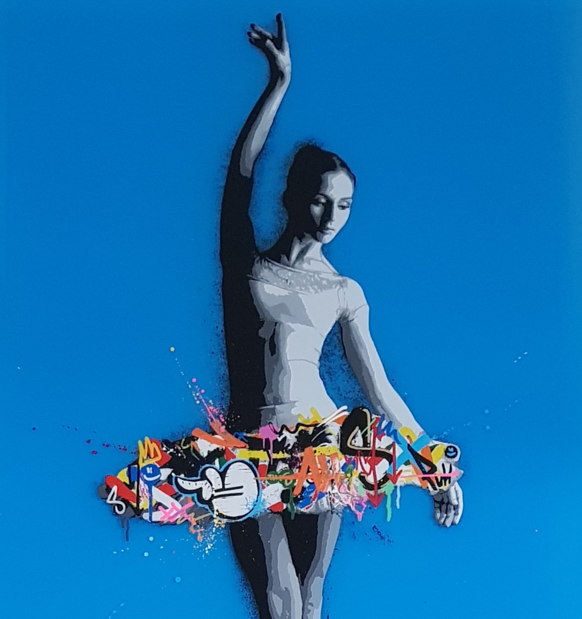 Image of MARTIN WHATSON "PASSE" HAND FINISHED BLUE ACRYLIC VERSION (ONE OF JUST TWO) 80CM X 56CM