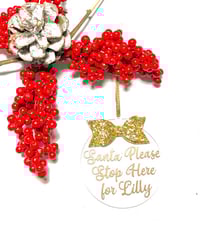 Image 5 of Glitter Bow Christmas Bauble with matching Glitter Font and Ribbon/Trim
