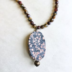 Image of Snowflake Jasper and Blue Tiger Eye necklace