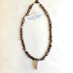 Image of Carnelian and Pearl necklace