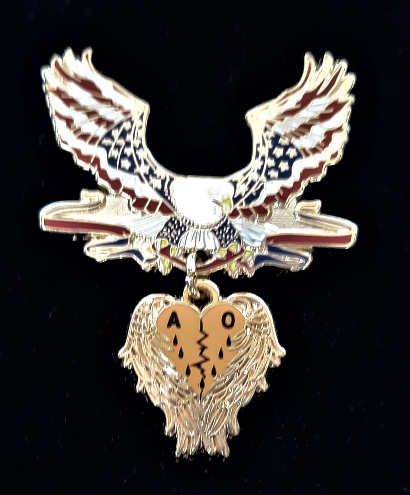 Image of Patriotic Eagle with Agent Orange Angel Heart charm