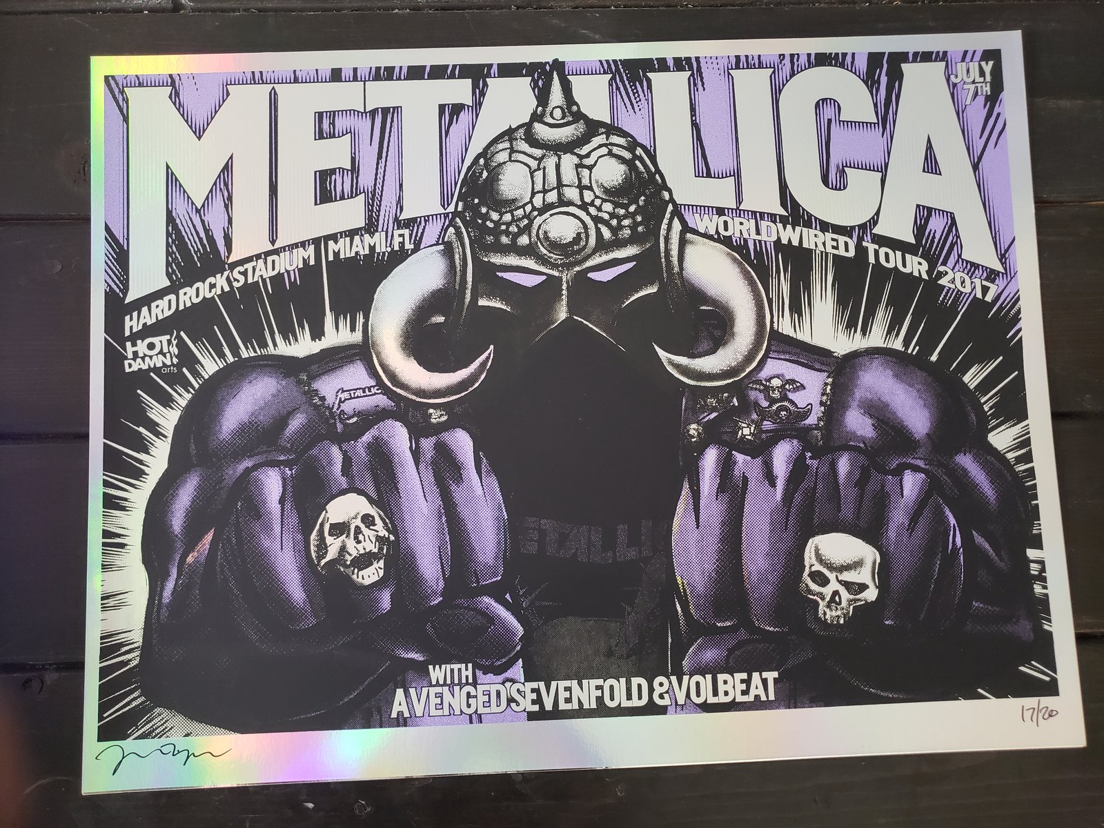 METALLICA Gig Poster 2017 Miami | Hot Damn Arts