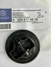 Image 3 of MERCEDES BENZ SPORT GLOSS BLACK BONNET BADGE - 57MM NEW - C E S CLK AMG CLASS