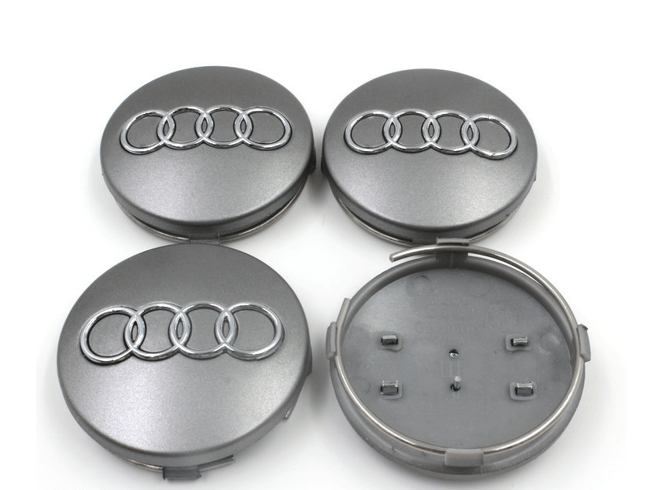 AUDI WHEEL CENTRE CAPS 60mm Grey ALLOY HUB A3 A4 A5 A6 TT RS4 Q5 Q7 4B0601170