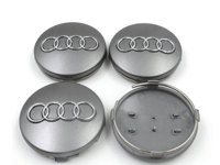 Image 2 of AUDI WHEEL CENTRE CAPS 60mm Grey ALLOY HUB A3 A4 A5 A6 TT RS4 Q5 Q7 4B0601170