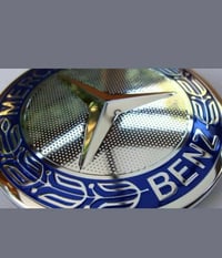 Image 3 of 4x Mercedes Benz Alloy Wheel Centre Caps 75mm Badges Blue Hub Emblem - Fits All