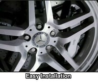 Image 2 of 4x Mercedes Benz Alloy Wheel Centre Caps 75mm Badges Blue Hub Emblem - Fits All